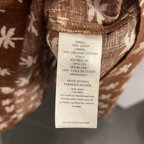 Faherty Linen Maxi Dress Palm Trees XL - Picture 5 of 7